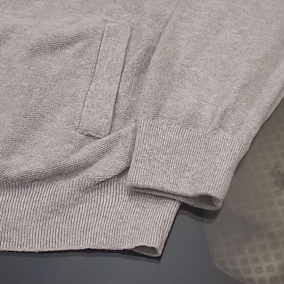 NORDSTORM Cashmere Blend Light Gray Chunky Zip Up XL Sweater - Picture 2 of 6